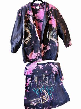 Charle Casuals of California Jacket & Shirt SET Artsy Paint Vintage 80's